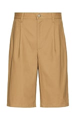 WAO The Pleated Short in Brown, view 1, click to view large image.