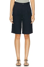 WAO The Pleated Short in Navy, view 1, click to view large image.