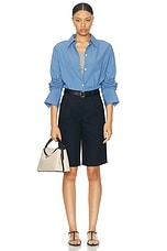 WAO The Pleated Short in Navy, view 6, click to view large image.