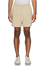 WAO The Fleece Short in tan, view 3, click to view large image.