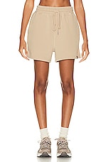 WAO The Fleece Short in tan, view 1, click to view large image.