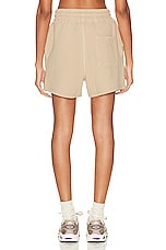 WAO The Fleece Short in tan, view 3, click to view large image.