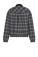 WAO Plaid Bomber Jacket in grey & black, view 2, click to view large image.