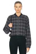 WAO Plaid Bomber Jacket in grey & black, view 1, click to view large image.