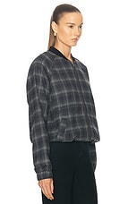 WAO Plaid Bomber Jacket in grey & black, view 2, click to view large image.