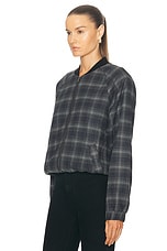 WAO Plaid Bomber Jacket in grey & black, view 3, click to view large image.