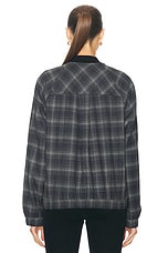 WAO Plaid Bomber Jacket in grey & black, view 4, click to view large image.