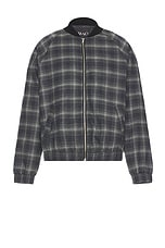 WAO Plaid Bomber Jacket in grey & black, view 1, click to view large image.