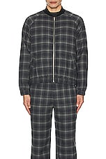 WAO Plaid Bomber Jacket in grey & black, view 4, click to view large image.