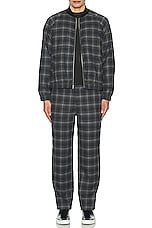 WAO Plaid Bomber Jacket in grey & black, view 5, click to view large image.