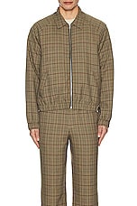 WAO Plaid Bomber Jacket in brown & black, view 4, click to view large image.