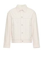 WAO Cotton Twill Trucker Jacket in Ivory, view 1, click to view large image.