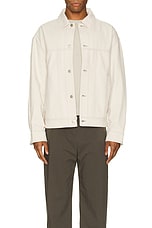 WAO Cotton Twill Trucker Jacket in Ivory, view 3, click to view large image.