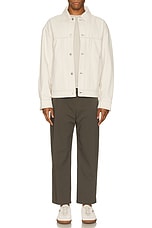 WAO Cotton Twill Trucker Jacket in Ivory, view 4, click to view large image.