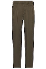 WAO Double Pleated Chino Pant in Olive, view 1, click to view large image.