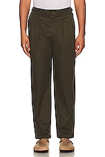 WAO Double Pleated Chino Pant in Olive, view 3, click to view large image.