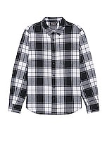 WAO The Flannel Shirt in black & white, view 1, click to view large image.
