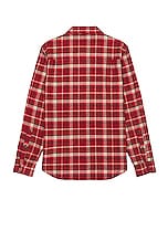 WAO The Flannel Shirt in red & cream, view 2, click to view large image.