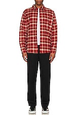 WAO The Flannel Shirt in red & cream, view 4, click to view large image.