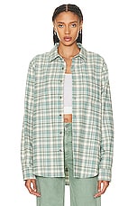 WAO The Flannel Shirt in blue & cream, view 1, click to view large image.