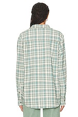 WAO The Flannel Shirt in blue & cream, view 3, click to view large image.