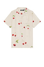 WAO The Camp Shirt in off white & red, view 1, click to view large image.
