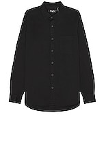 WAO Long Sleeve Twill Shirt in black, view 1, click to view large image.