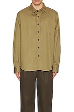 WAO Long Sleeve Twill Shirt in olive, view 3, click to view large image.