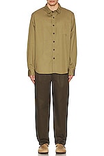 WAO Long Sleeve Twill Shirt in olive, view 4, click to view large image.