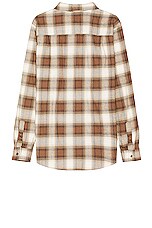 WAO The Flannel Shirt in brown & cream, view 2, click to view large image.
