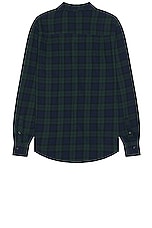 WAO The Flannel Shirt in navy & green, view 2, click to view large image.