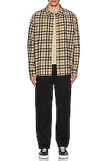 WAO The Flannel Shirt in beige & black, view 4, click to view large image.