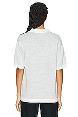 WAO Short Sleeve Knit Shirt in White & Black, view 3, click to view large image.