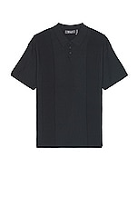 WAO Short Sleeve Knit Polo in Black, view 1, click to view large image.