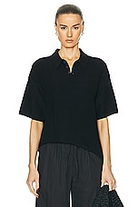 WAO Short Sleeve Knit Polo in Black, view 1, click to view large image.