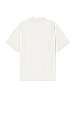 WAO Short Sleeve Knit Polo in Off White, view 2, click to view large image.
