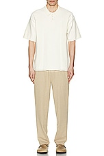 WAO Short Sleeve Knit Polo in Off White, view 4, click to view large image.