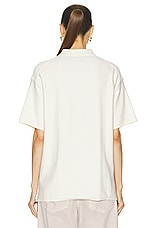WAO Short Sleeve Knit Polo in Off White, view 3, click to view large image.