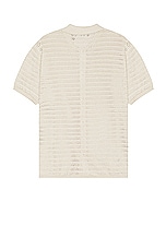 WAO Open Knit Short Sleeve Shirt in Oatmeal, view 2, click to view large image.