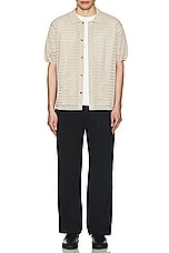 WAO Open Knit Short Sleeve Shirt in Oatmeal, view 4, click to view large image.