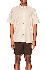 WAO The Short Sleeve Shirt in Natural, view 3, click to view large image.