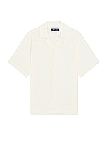 WAO Crinkle Camp Shirt in Cream, view 1, click to view large image.