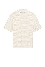 WAO Crochet Camp Shirt in Natural, view 2, click to view large image.