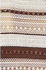WAO Crochet Stripe Camp Shirt in Natural & Brown, view 5, click to view large image.