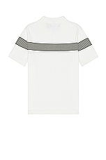 WAO Chest Stripe Polo in Ivory & Black, view 2, click to view large image.