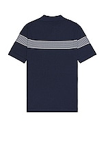 WAO Chest Stripe Polo in Navy & Ivory, view 2, click to view large image.