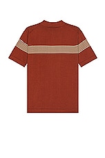 WAO Chest Stripe Polo in Rust & Tan, view 2, click to view large image.