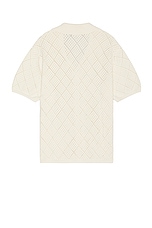 WAO Open Knit Camp Shirt in Cream, view 2, click to view large image.