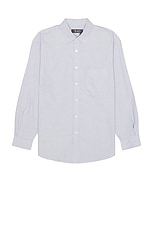 WAO Relaxed Oxford Shirt in Light Grey, view 1, click to view large image.