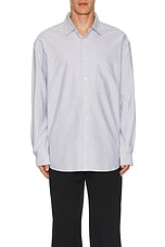 WAO Relaxed Oxford Shirt in Light Grey, view 3, click to view large image.